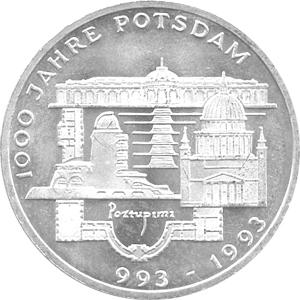10 DM Silber Gedenkmünze 1000 Jahre Potsdam 1993