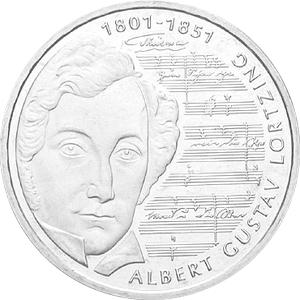 10 DM Silber Gedenkmünze Albert Gustav Lortzing 2001