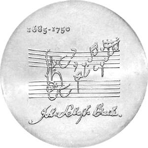 DDR 1975 20 Mark Silber Gedenkmünze Johann Sebastian Bach