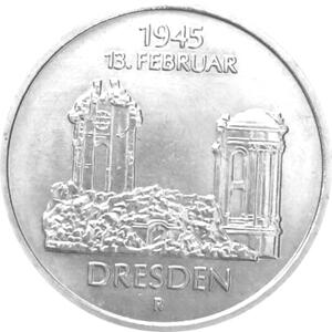 DDR 1985 5 Mark Gedenkmünze Frauenkirche Dresden