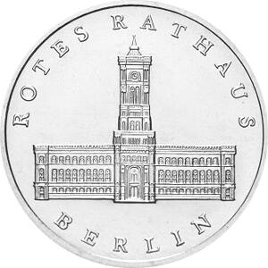 DDR 1987 5 Mark Gedenkmünze Rotes Rathaus