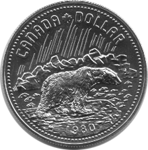 Canada Silber Gedenkmünze 1 Dollar Eisbär 1980