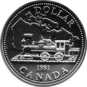 Canada Silber Gedenkmünze 1 Dollar Eisenbahn 1981