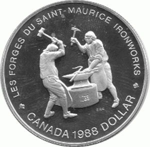 Canada Silber Gedenkmünze 1 Dollar Eisenschmiede 1988