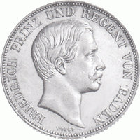 Altdeutschland Baden Friedrich Gulden 1856