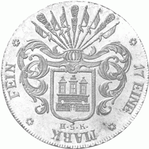 Altdeutschland Hamburg Silber 32 Schilling 1808