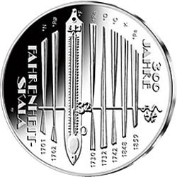 10 Euro Silber Gedenkmünze PP 2014 Fahrenheit-Skala