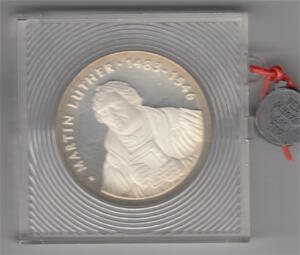 DDR 1983 20 Mark Silber Gedenkmünze Martin Luther PP verplombt