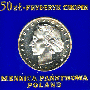 Polen 50 Zlotych Silber 1972 Fryderyk Chopin