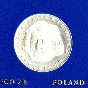 Polen 100 Zlotych Silber 1978 Adam Mickiewicz