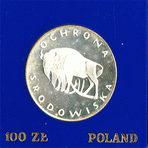 Polen 100 Zlotych Silber 1977 Ochrona Srodowiska