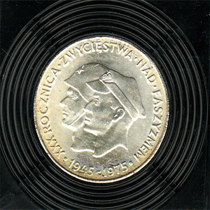Polen 100 Zlotych Silber 1975  XXX Rocznica Zwyciestwa nad Faszyzmen