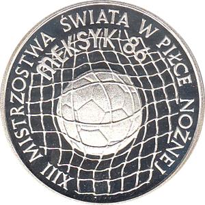 Polen 500 Zlotych Silber 1986 XXIII Mistrzostwa Swiata w Pilce Noznej