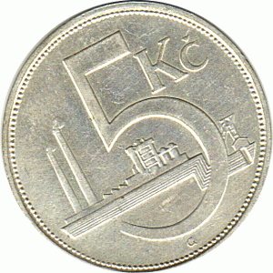 5 Korun, Tschechoslowakei, 1930