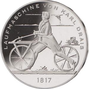 20 Euro Silber Gedenkmünze PP 2017 Laufmaschine Karl Drais