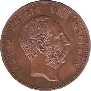 Kaiserreich 5 Mark 1889 Sachsen Albert Zur 800 Jahrfeier des Hauses Wettin in Kupfer 