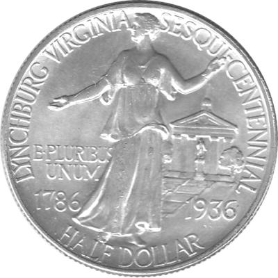 Halve Dollar 1936 Lynchburg Virginia  1/2 Silber Dollar