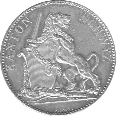 Schweiz 5 Franken 1867 Schwyz Schützentaler