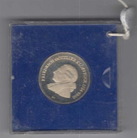 DDR 1978 5 Mark Silber Gedenkmünze Klopstock PP verplombt