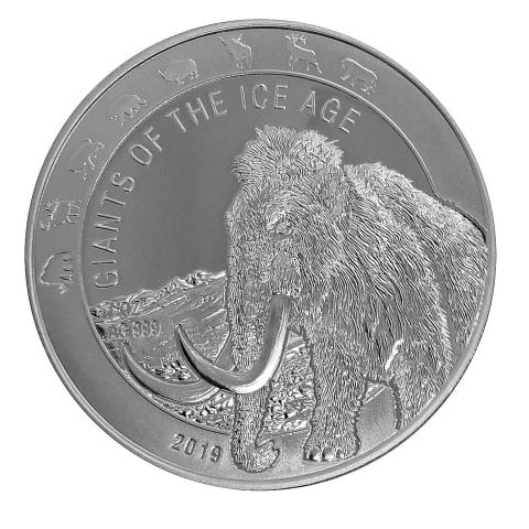 Giants of the Ice Age Silbermünzen 1 Unze Woolly Mammoth