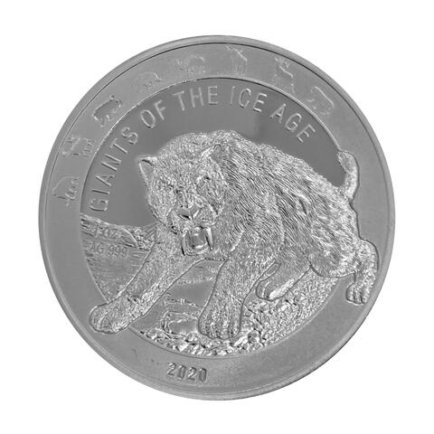 Giants of the Ice Age Silbermünzen 1 Unze Smilodon 2020