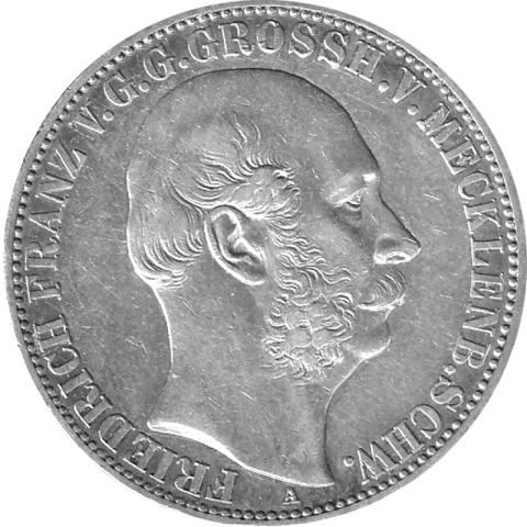 Altdeutschland Taler Mecklenburg Schwerin Friedrich Franz 1867