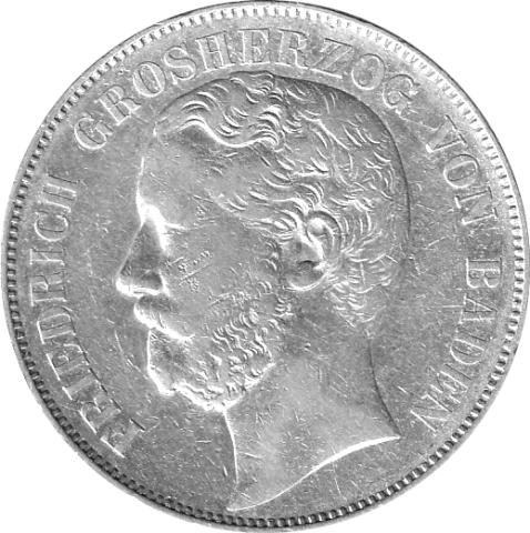 Altdeutschland Baden Friedrich Vereinstaler 1868