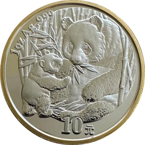 1 Unze China Panda 2008 Silbermünze Sonderausgabe