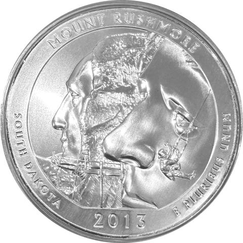 America the Beautiful 5 Unzen Silber Mount Rushmore 2013