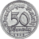 Kursmünze 50 Pfennig