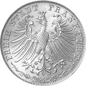 Altdeutschland Freie Stadt Frankfurt Silber Doppelgulden 1845-1856