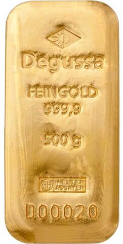 Degussa Goldbarren 500 Gramm