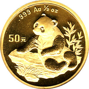 China Panda 1/2 Unze 1998 Goldpanda 50 Yuan