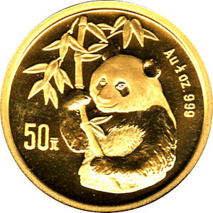 China Panda 1/2 Unze 1995 Goldpanda 50 Yuan