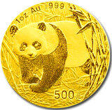 China Panda 1/4 Unze 2002 Goldpanda 100 Yuan