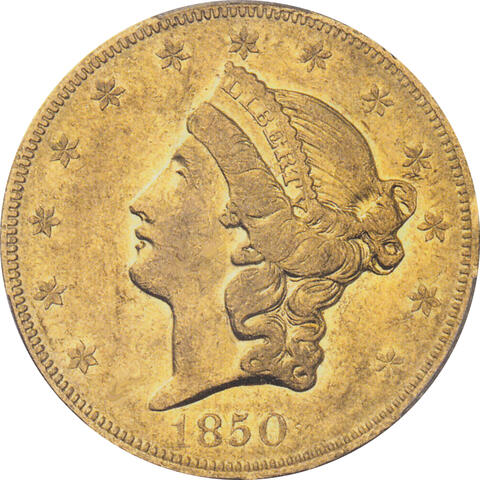 20 Dollar American Liberty Head 1850