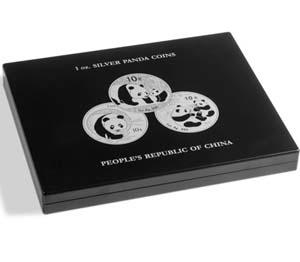 Münzkassette Leuchtturm China Panda Silbermünzen