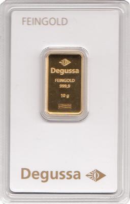 Goldbarren 10 Gramm Degussa