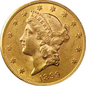 20 Dollar American Liberty Head