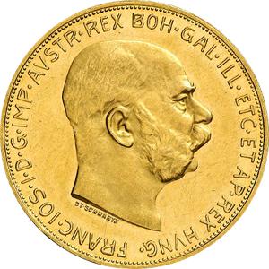 100 Kronen Österreich Goldmünze Kaiser Franz Joseph 1915