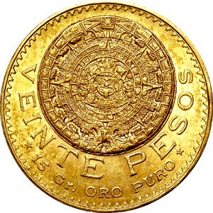 20 Pesos Centenario Mexiko Aztekenkalender kaufen und verkaufen