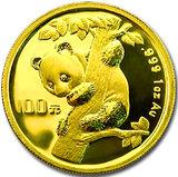 China Panda 1/10 Unze 1996 Goldpanda 10 Yuan in original Folie eingeschweißt