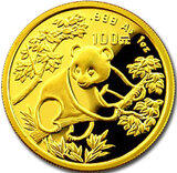 China Panda 1/10 Unze 1992 Goldpanda 10 Yuan in original Folie eingeschweißt
