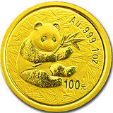 China Panda 1/20 Unze 2000 Goldpanda 5 Yuan