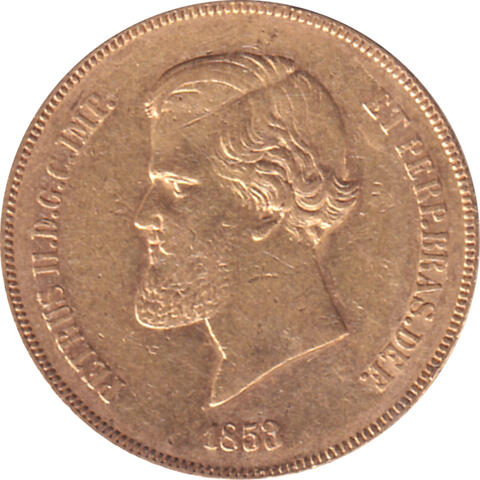 Brasilien 20000 Reis GoldmünzePedro 1853