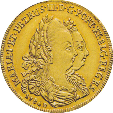 Brasilien 3200 Reis Goldmünze Maria Pedro 1780