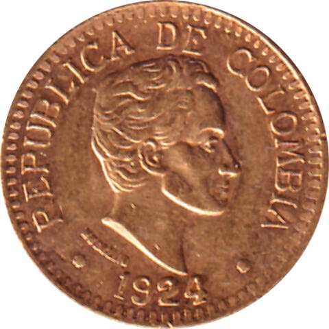 Kolumbien 5 Pesos Goldmünze 1924