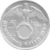 Hindenburg mit Kreuz 5 Reichsmark Silbermünze