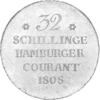 Altdeutschland Hamburg Silber 32 Schilling 1808
